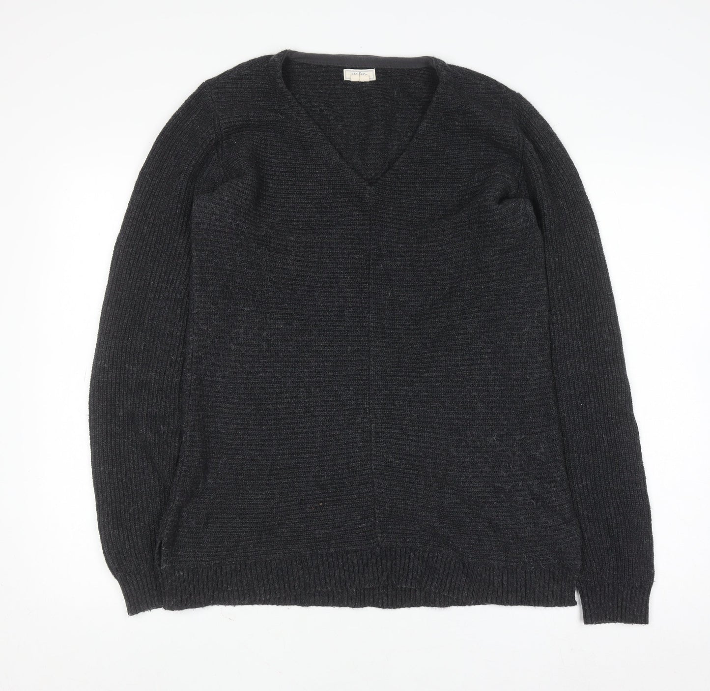 Fat Face Womens Black V-Neck Knit Jumper Size 10