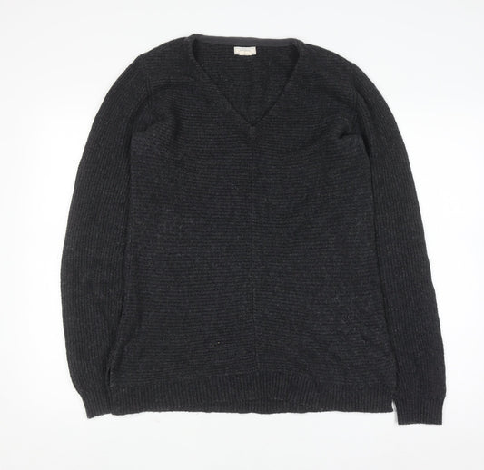 Fat Face Womens Black V-Neck Knit Jumper Size 10