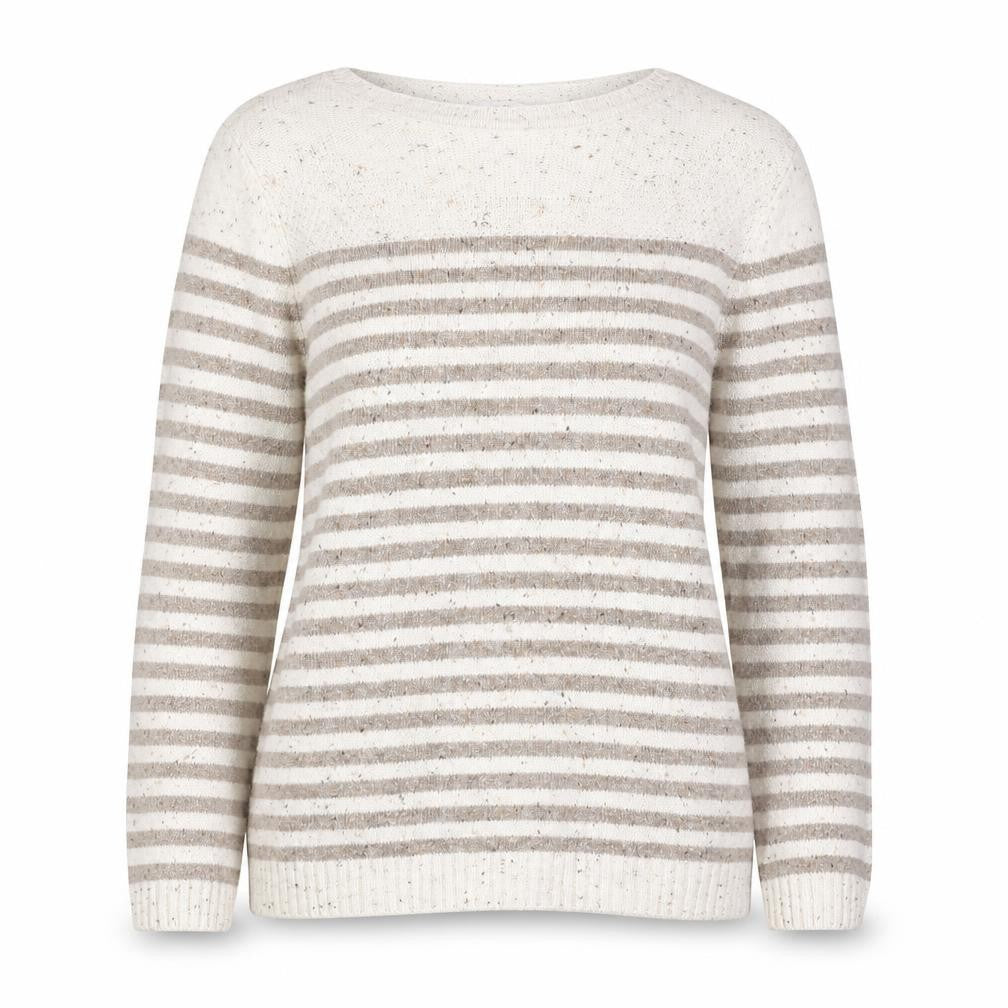 FatFace Women’s Beige Striped Cotton Knit Jumper Size 12