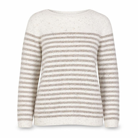 FatFace Women’s Beige Striped Cotton Knit Jumper Size 12