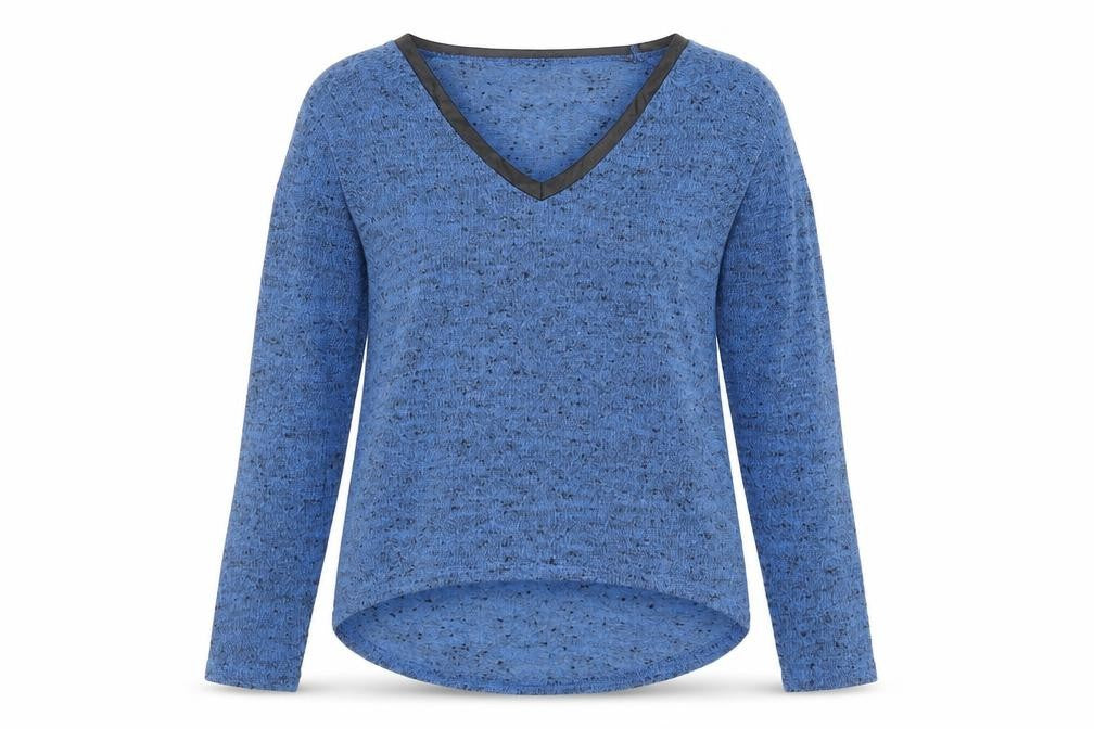 Miss Selfridge Women Blue V-Neck Long Sleeve Knit Pullover Jumper Size 10