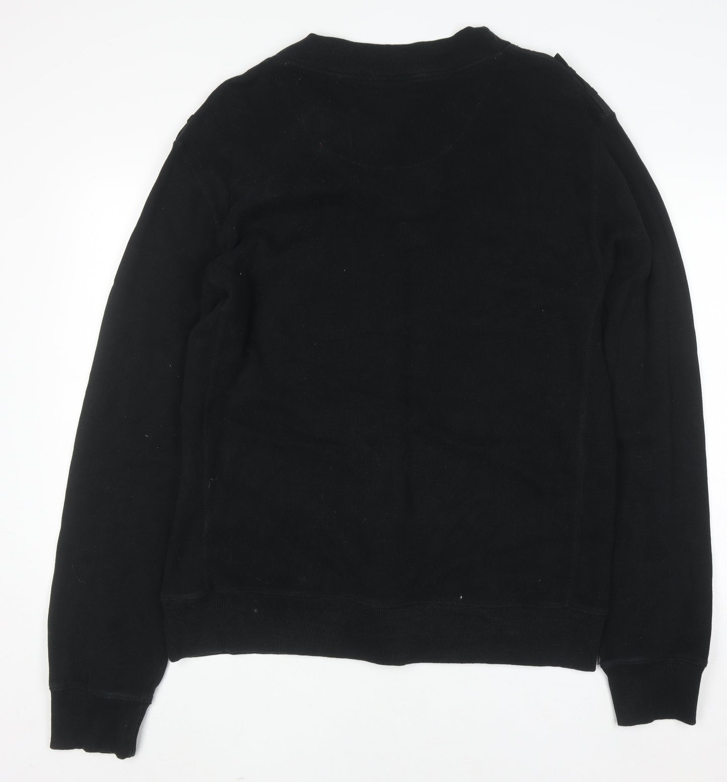 Next Men’s Black XL Cotton V-Neck Button Pullover Jumper