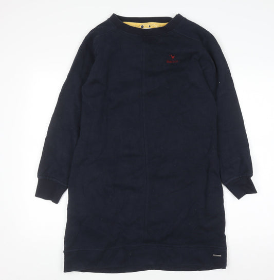 Quba & Co Women Navy Blue Size 10 Long Sleeve Sweatshirt Dress