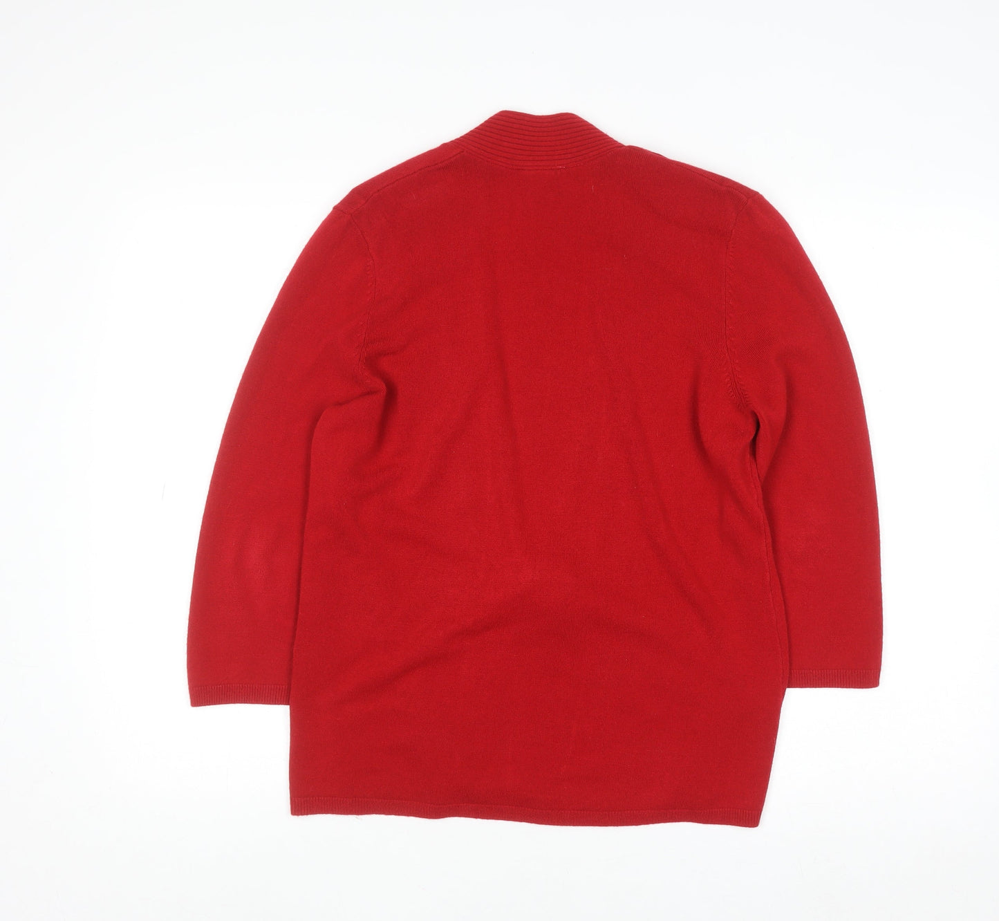 Eastex Women’s Red Tie Front Knit Cardigan UK 14 3/4 Sleeve