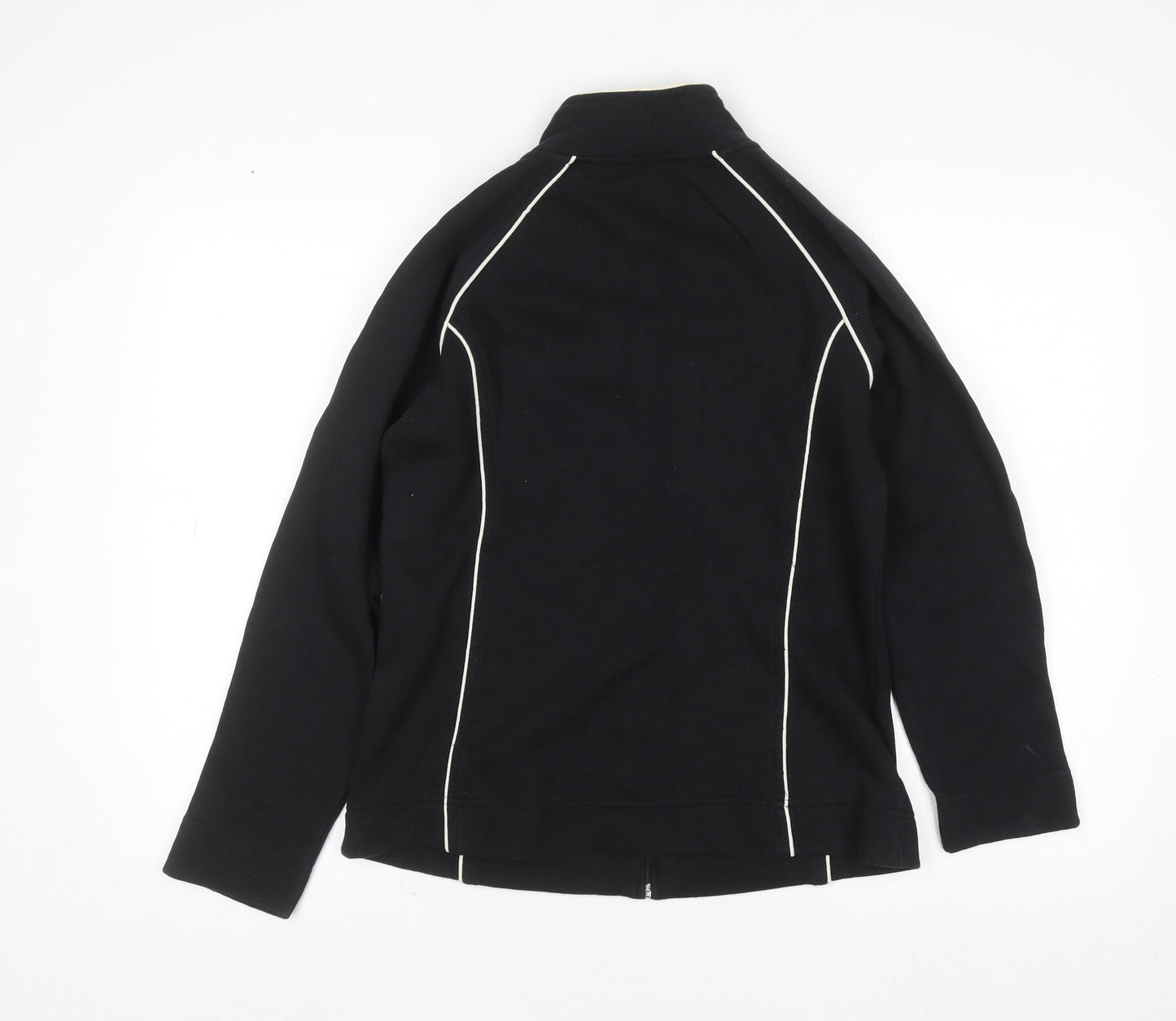 The Golf Co Women Black Small Full Zip Sweatshirt Cotton Blend