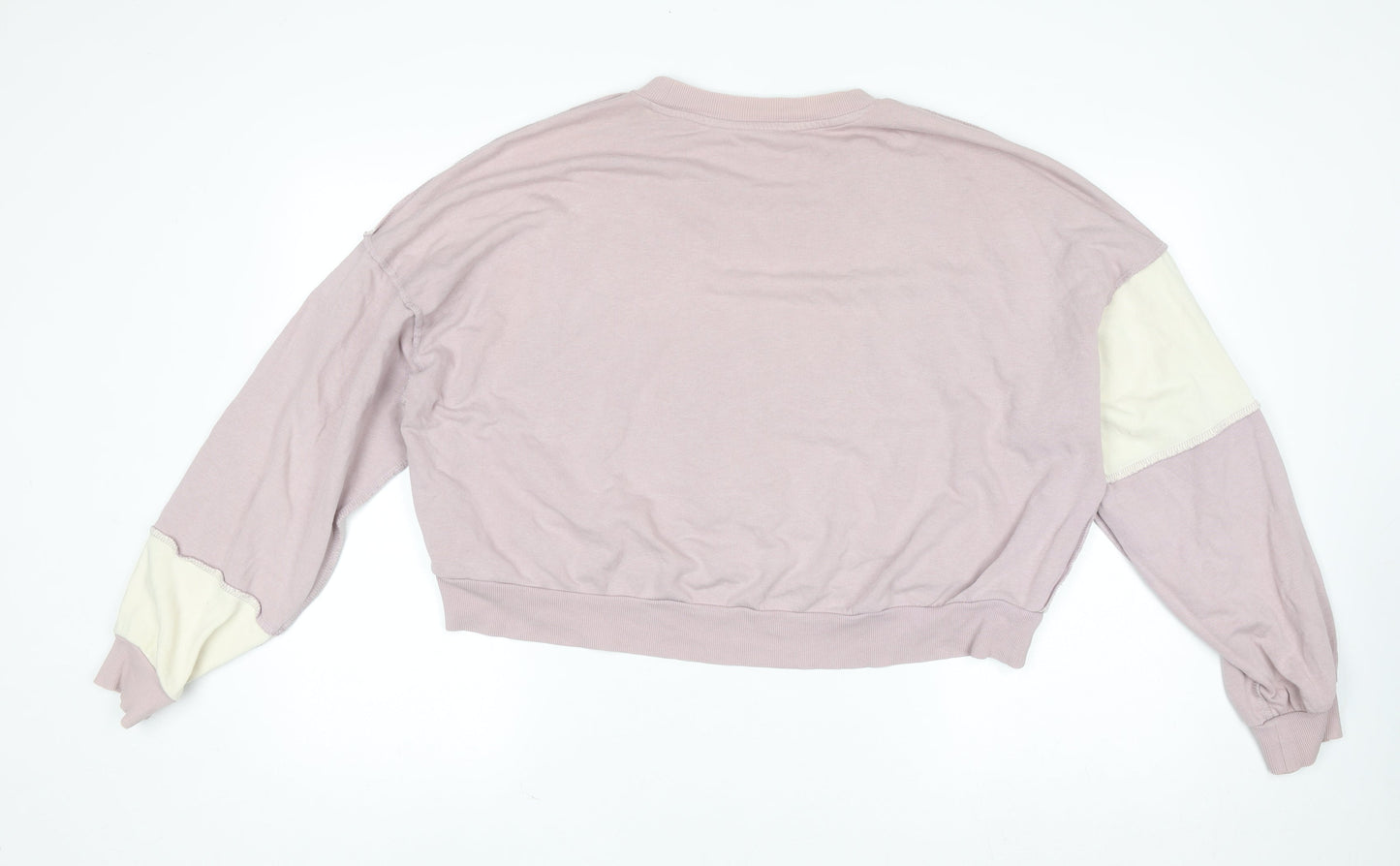 Monki Women’s Lilac & Cream Colourblock Pullover Sweatshirt Size L