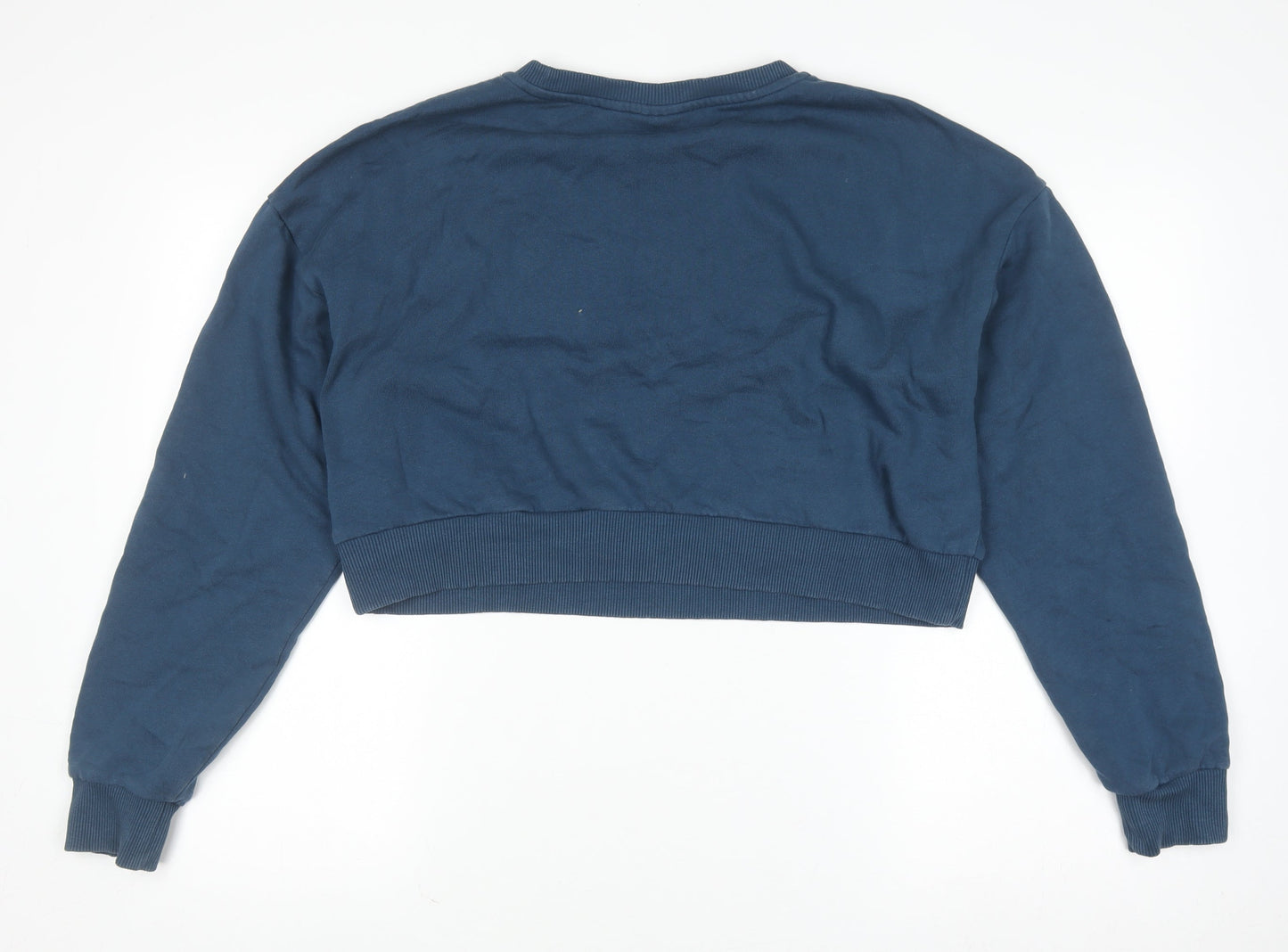 Napapijri Women Blue Medium Crew Neck Pullover Sweatshirt