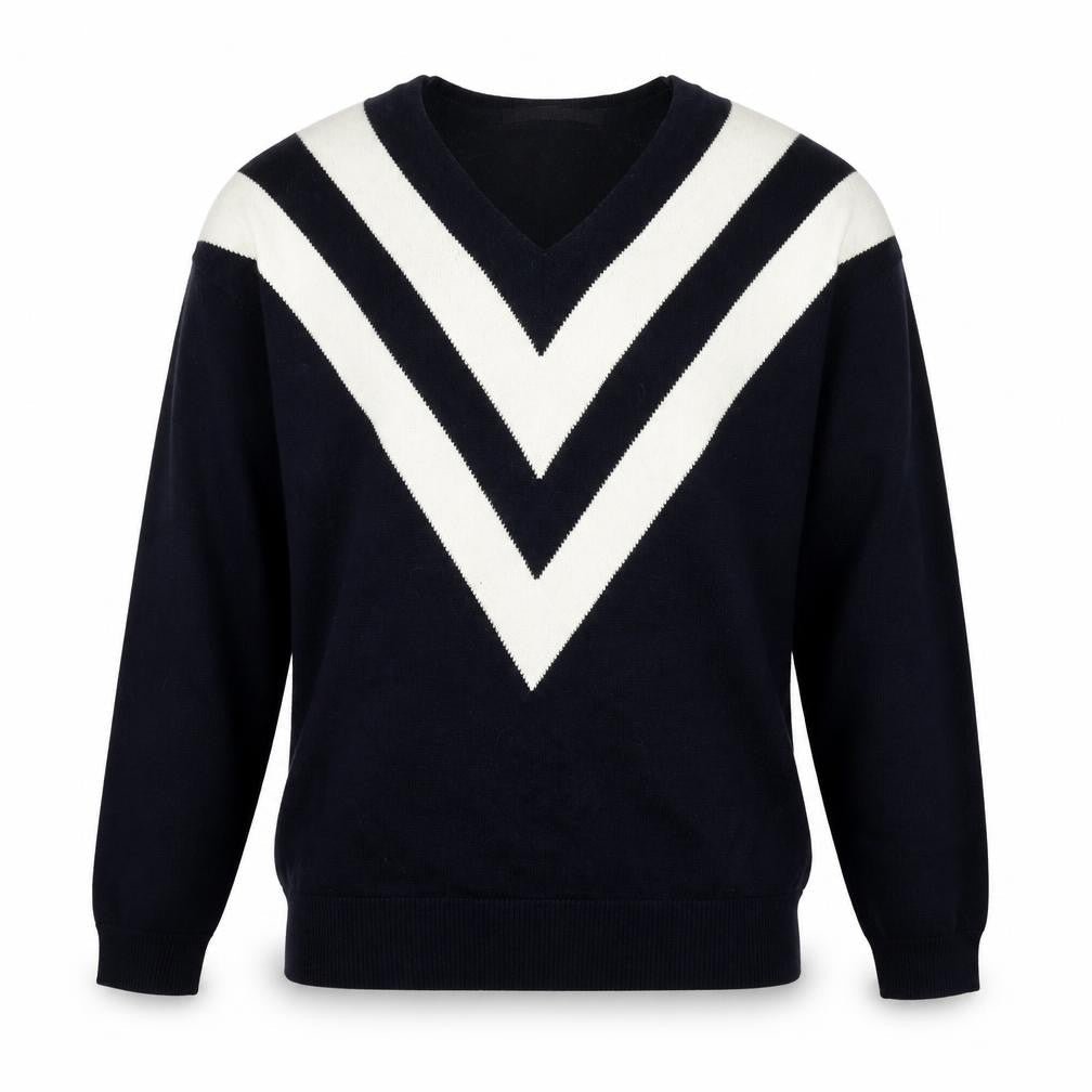 Comptoir des Cotonniers Unisex Blue XS V-Neck Wool Blend Jumper