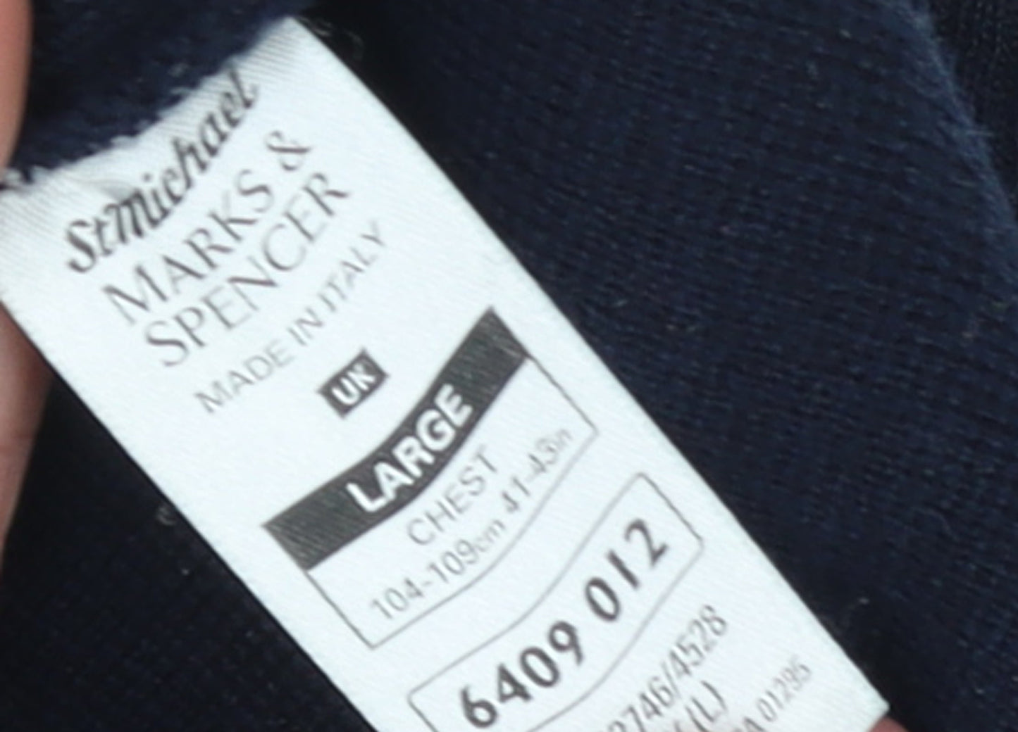 Marks and Spencer Men’s Grey Wool Blend Striped Crew Neck Jumper L
