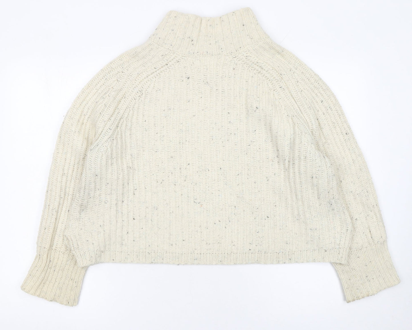 Silence + Noise Womens Ivory Roll Neck Chunky Knit Jumper Size S
