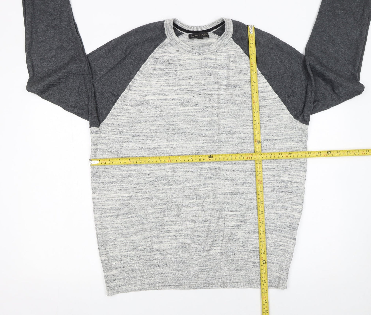Banana Republic Men's Grey Cotton Crew Neck Pullover Jumper L
