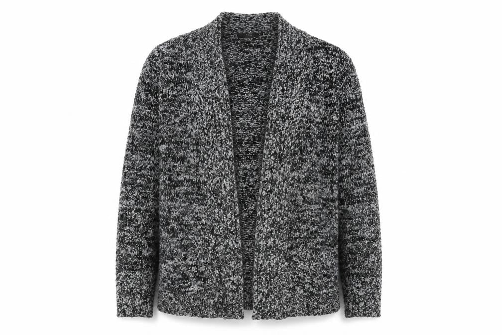 M&Co Women's Grey Chunky Knit Long Sleeve Cardigan Size 12