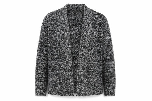 M&Co Women's Grey Chunky Knit Long Sleeve Cardigan Size 12