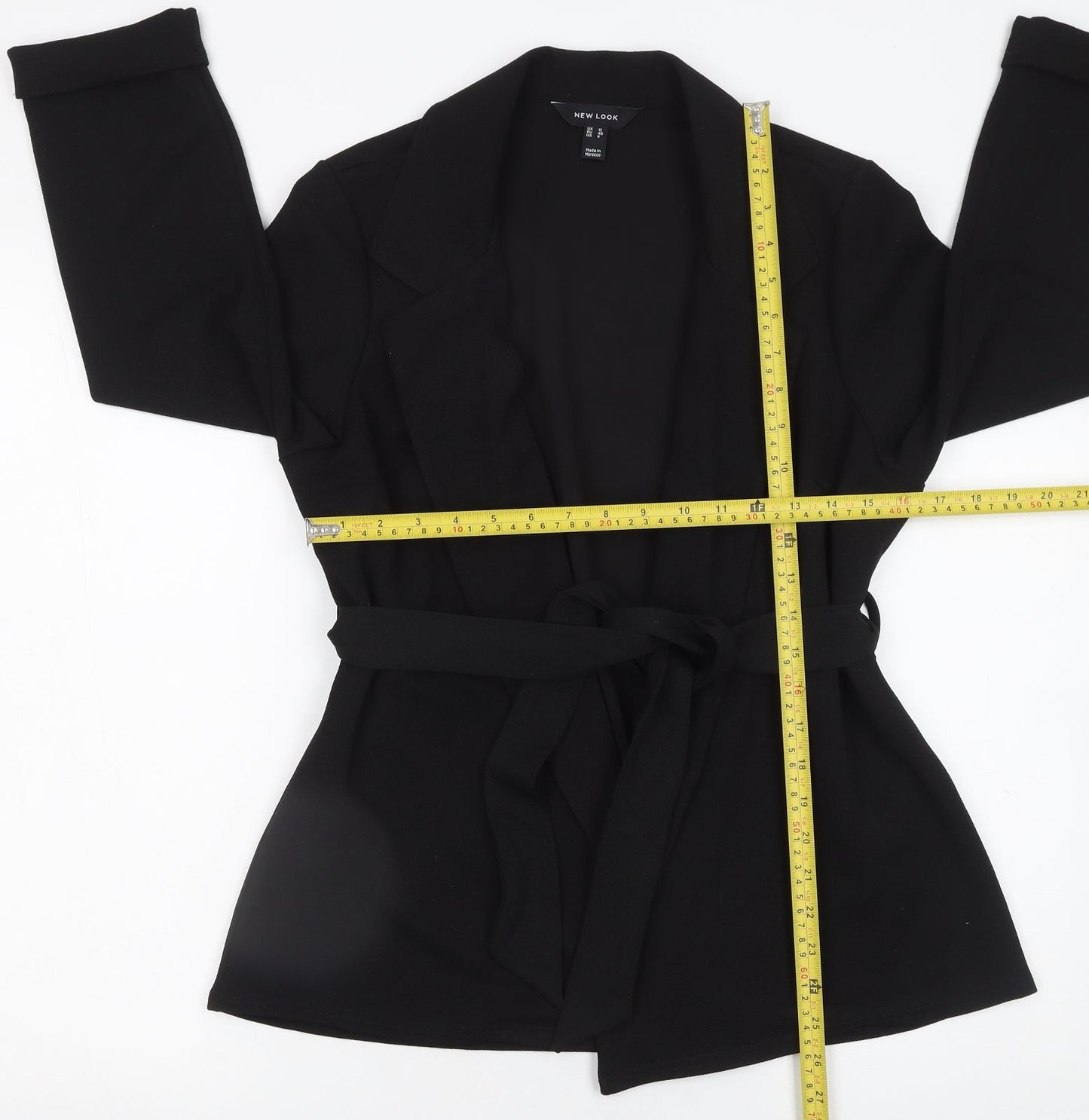 New Look Women's Black Belted Suit Jacket UK 10 Polyester Blend