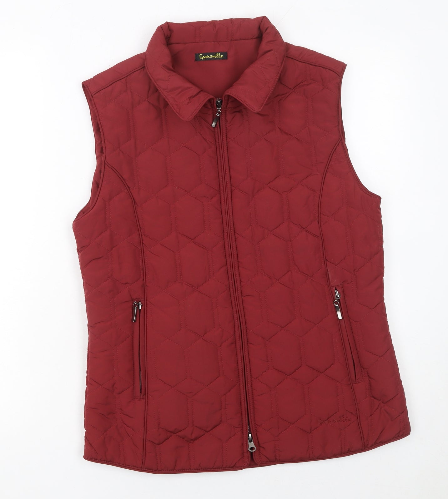 Grenouille Women's Red Quilted Lined Sleeveless Waistcoat Size 10