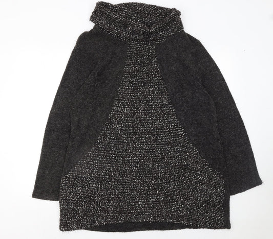 Klass Womens Grey Wool Blend Roll Neck Long Sleeve Jumper XL