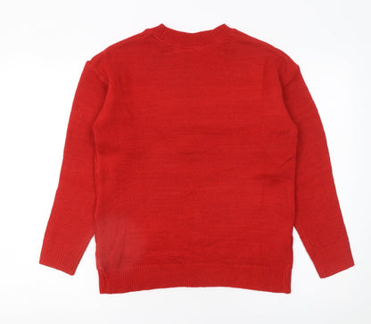 Beloved Women's Red Christmas Bear Sequin Knit Jumper Size S