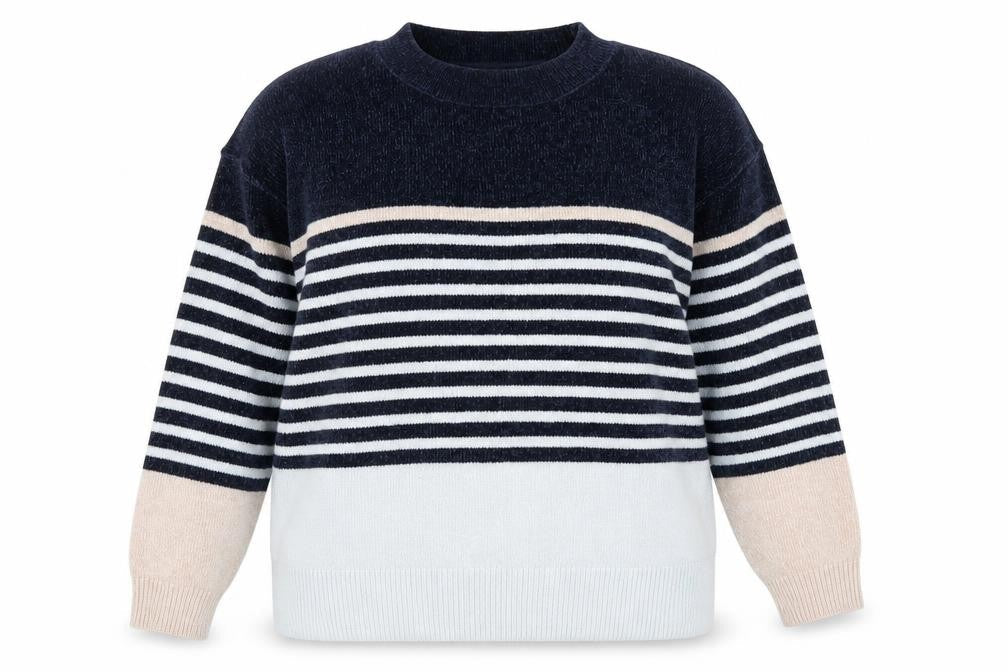 F&F Womens Multicoloured Striped Crew Neck Pullover Jumper Size 16