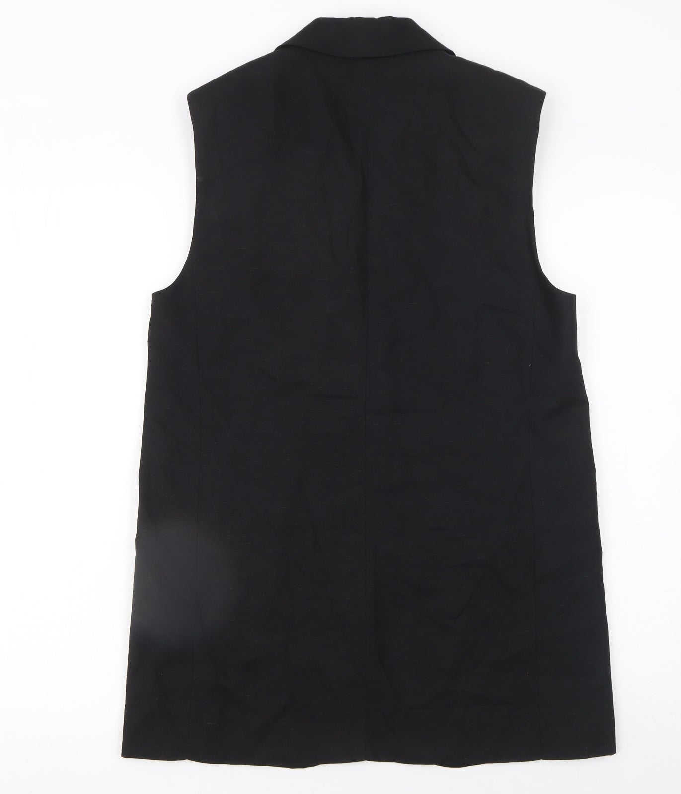 H&M Women Black XS Linen Blend Sleeveless Suit Waistcoat