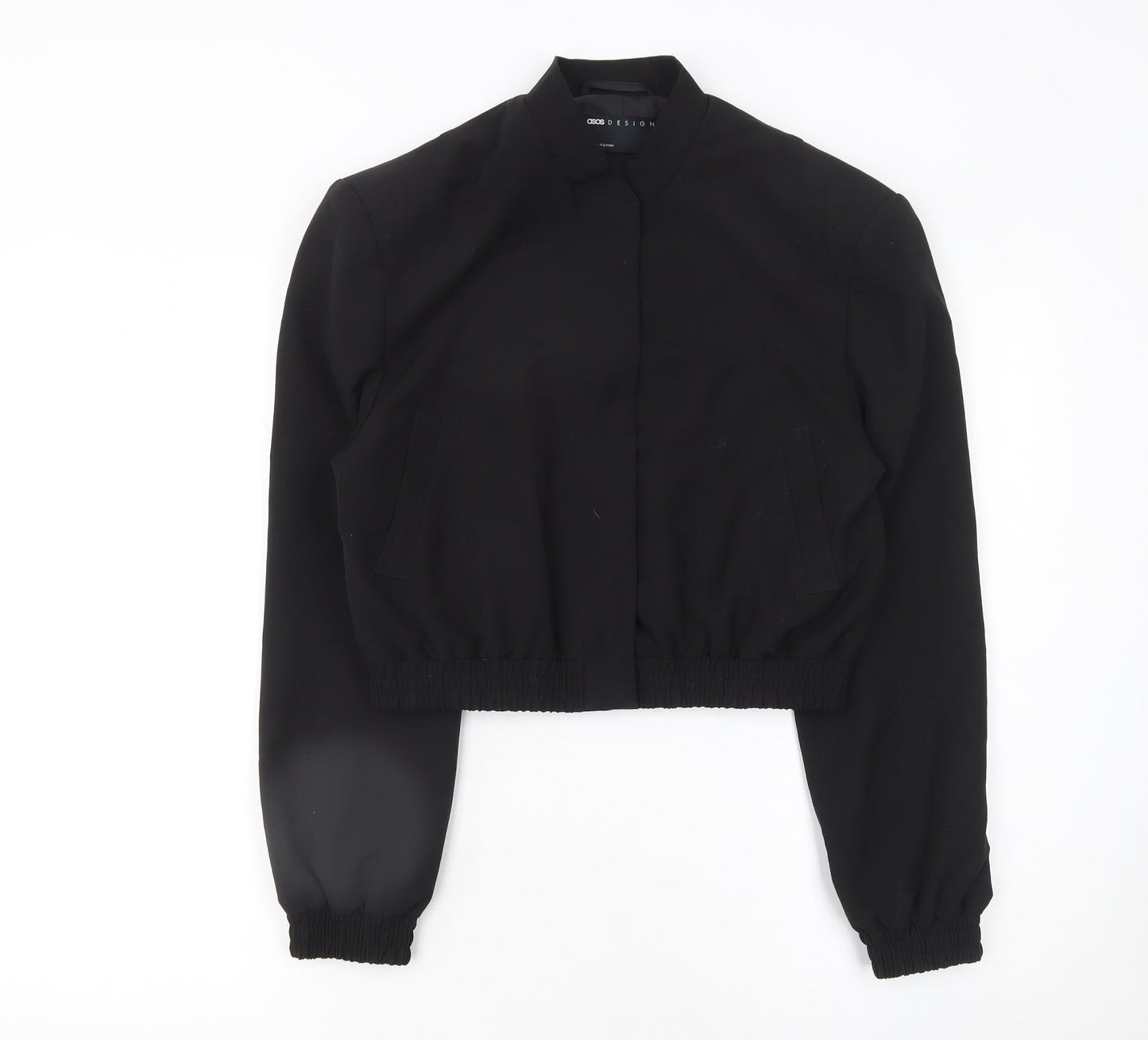 ASOS DESIGN Women’s Black Cropped Bomber Jacket Size 6