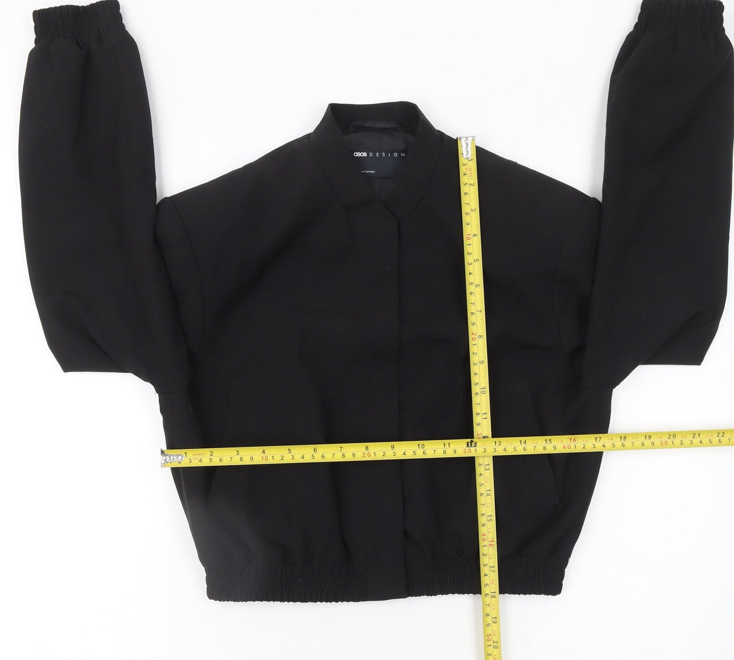 ASOS DESIGN Women’s Black Cropped Bomber Jacket Size 6