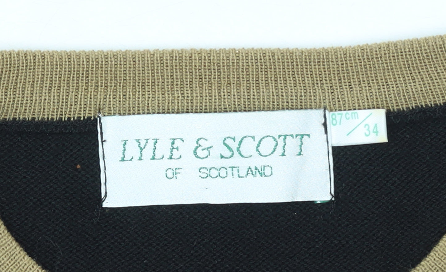 Lyle & Scott Womens Black Wool Blend Crew Neck Short Sleeve Jumper Size 8