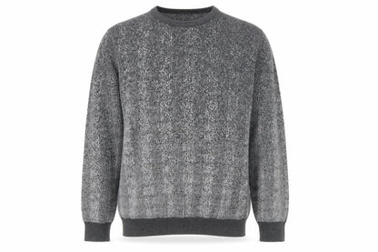 Hatemoglu Men’s Grey Geometric Knit Crew Neck Jumper XL