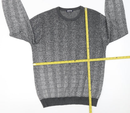 Hatemoglu Men’s Grey Geometric Knit Crew Neck Jumper XL