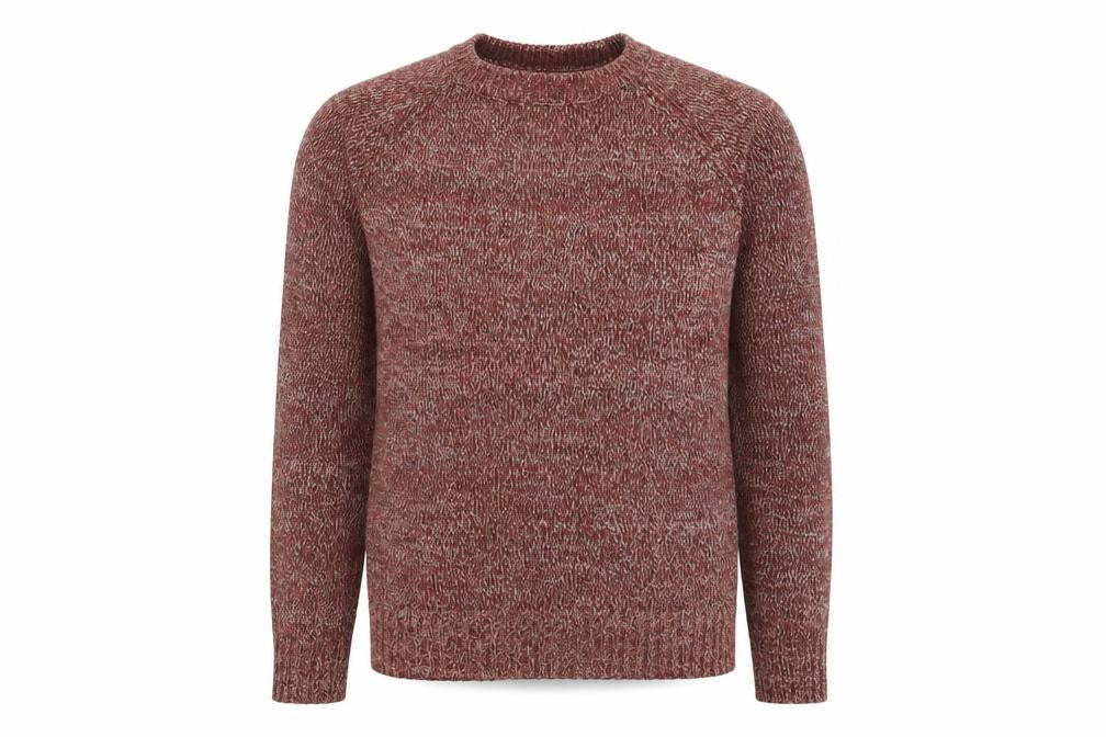 Fabric 8 Mens Red Knit Crew Neck Pullover Jumper Medium
