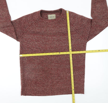 Fabric 8 Mens Red Knit Crew Neck Pullover Jumper Medium