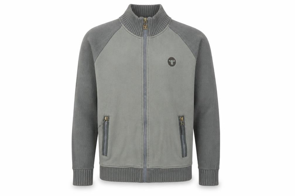 Republic Men’s Grey Full Zip Knit Jumper XL High Neck