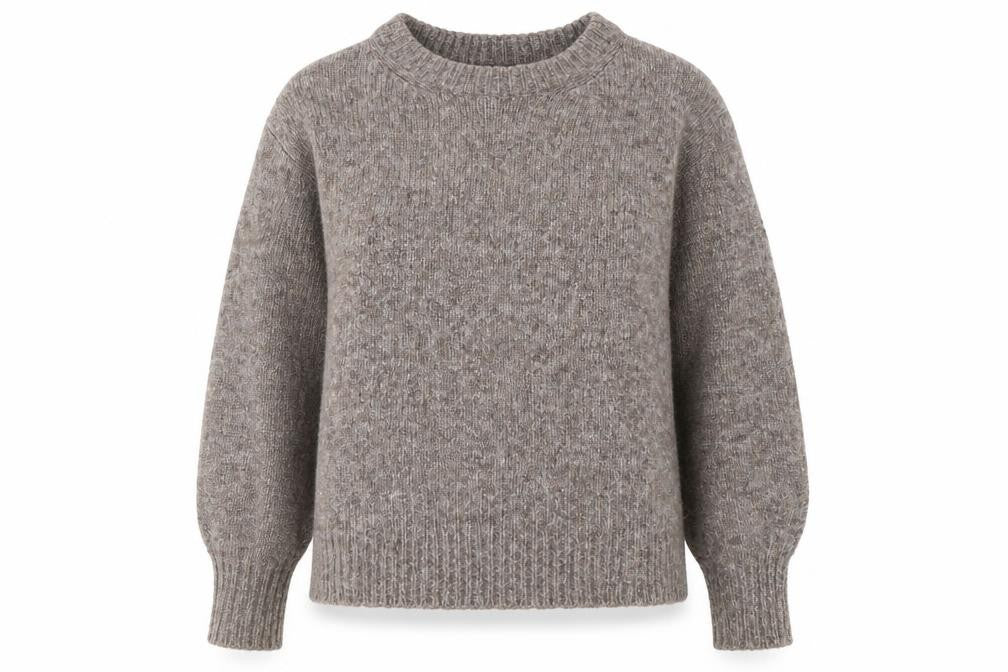 Marks & Spencer Women Beige Knit Crew Neck Pullover Jumper M
