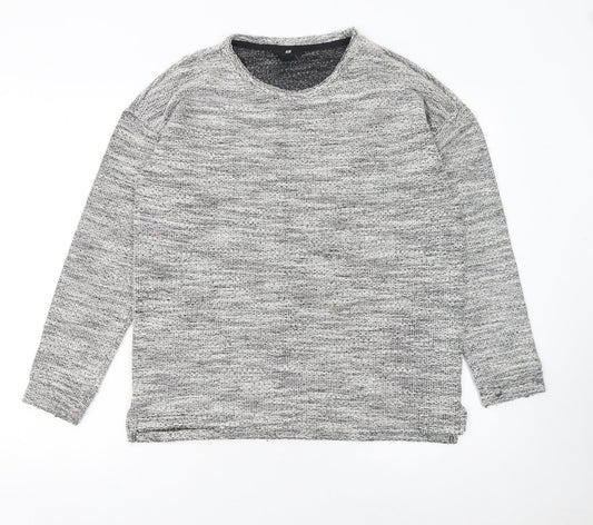 H&M Women's Grey Knit Crew Neck Long Sleeve Pullover Jumper Size S