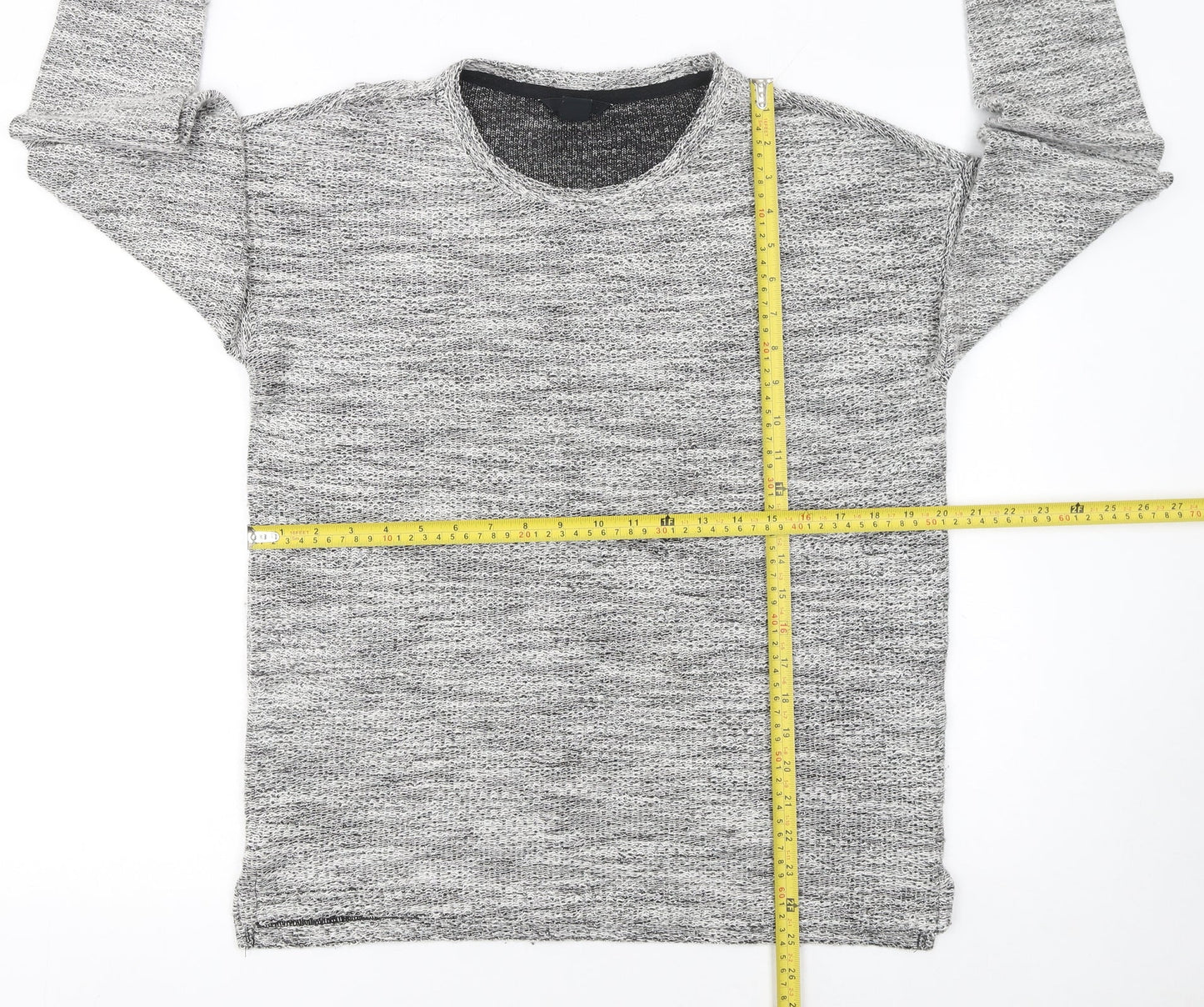 H&M Women's Grey Knit Crew Neck Long Sleeve Pullover Jumper Size S