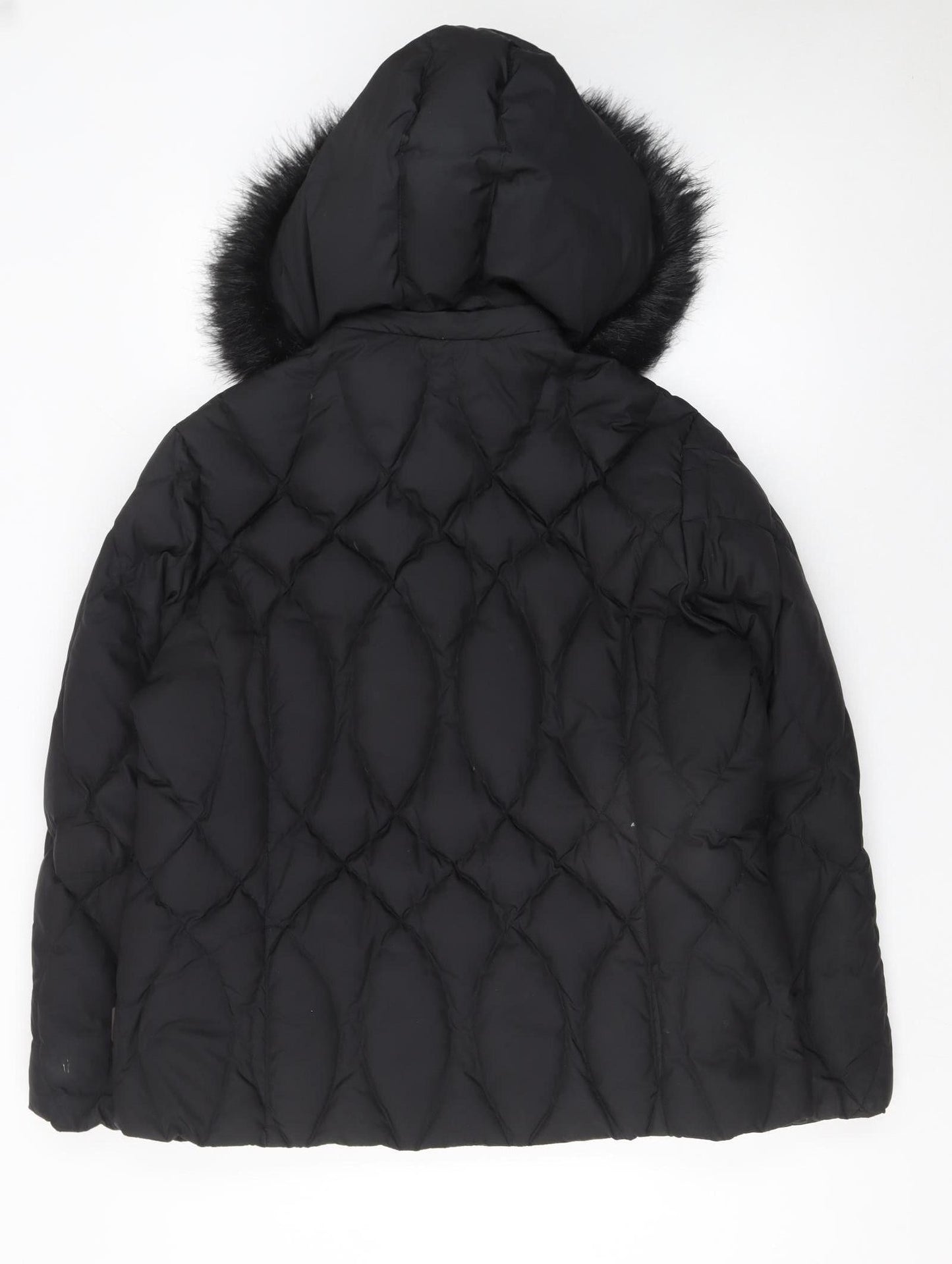 Marks and Spencer Women’s Black XL Quilted Puffer Jacket Hooded Winter Coat