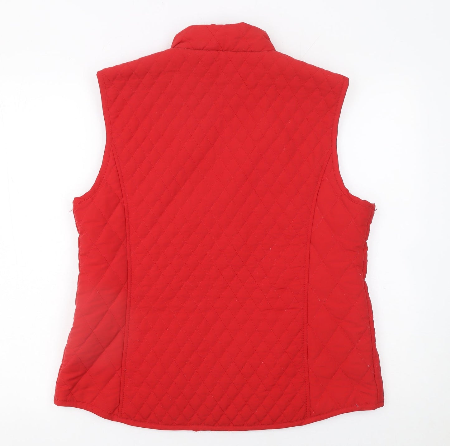 Pure & Natural Women's Red Quilted Waistcoat Gilet Size M