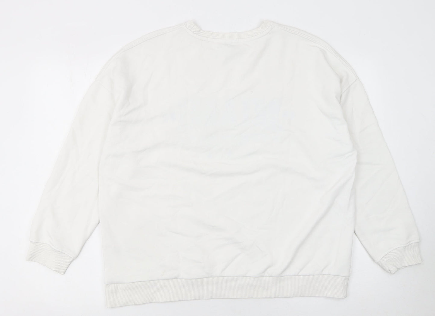 M&Co Women Ivory Miami Print Cotton Blend Sweatshirt UK 16