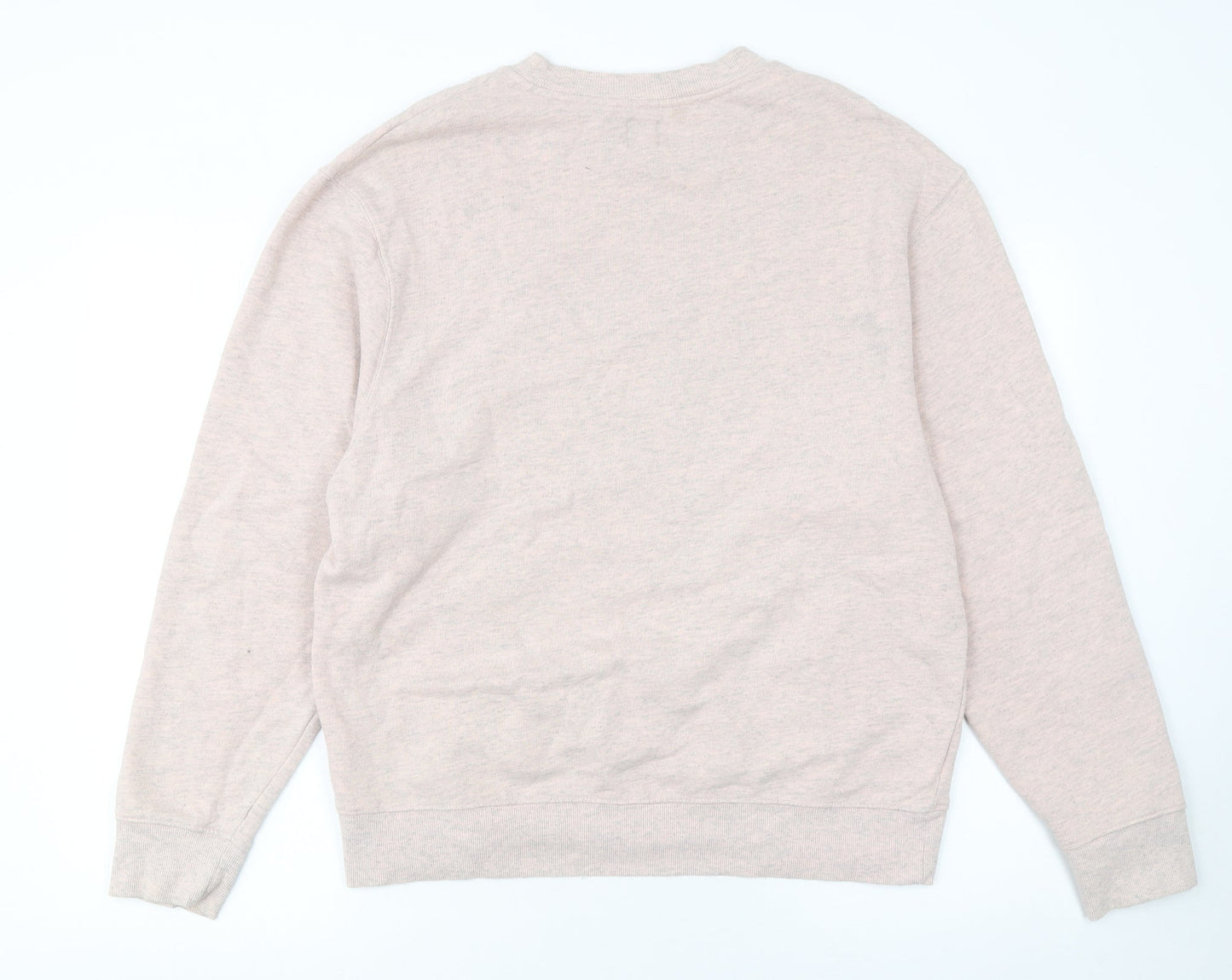 River Island Men's Beige Graphic Print Pullover Sweatshirt M