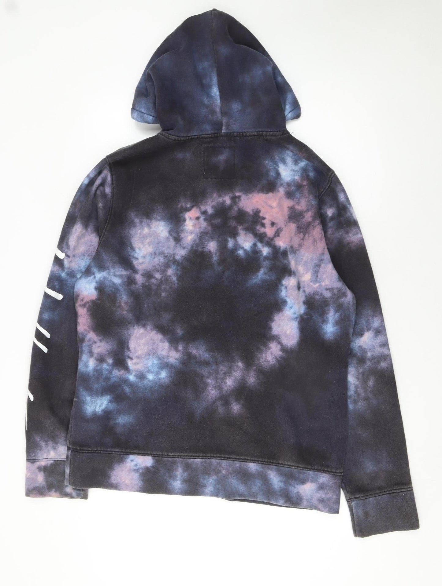 Hollister Womens Blue Tie-Dye Pullover Hoodie L Cotton Blend