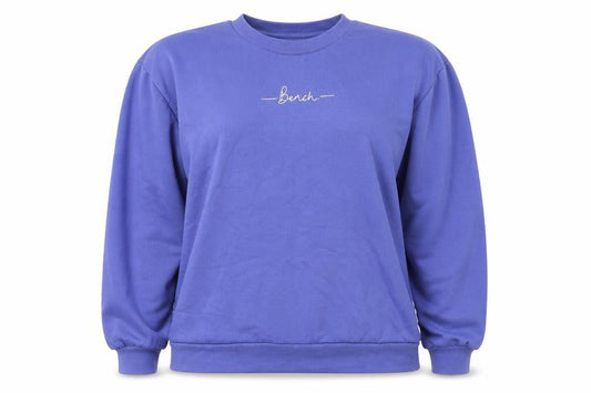 Bench Women Blue Logo Pullover Sweatshirt UK 12 Cotton Blend