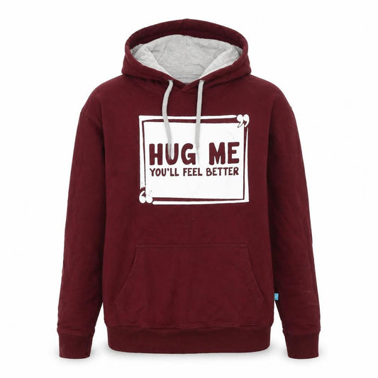 MyDreamStore Women's Maroon Pullover Hoodie L Graphic Print Cotton Blend
