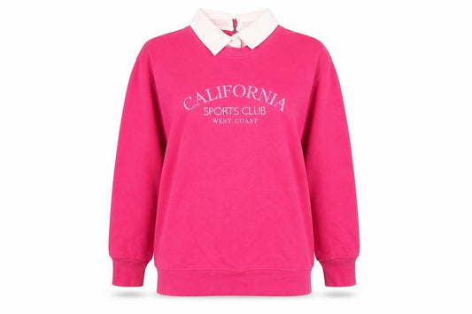 Tu Women Pink Crew Neck Pullover Sweatshirt M California Print