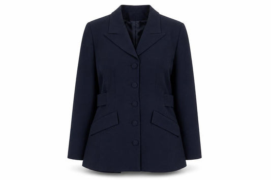 Warehouse Women Navy Wool Blend Belted Blazer UK 10
