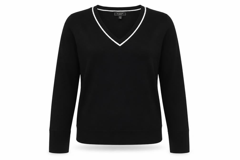 Lipsy Women’s Black V-Neck Long Sleeve Knit Jumper Size 10