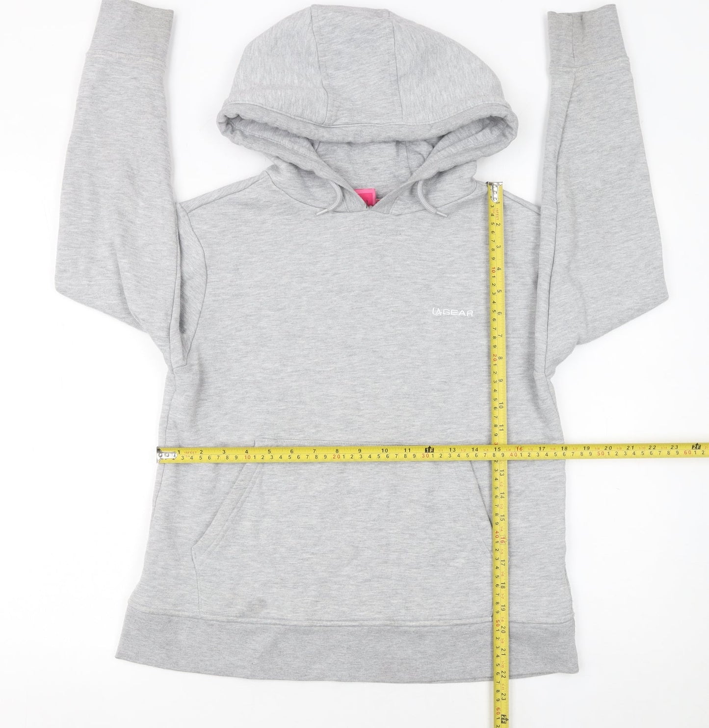 LA Gear Women Grey Hoodie UK 12 Pullover Hooded Sweatshirt