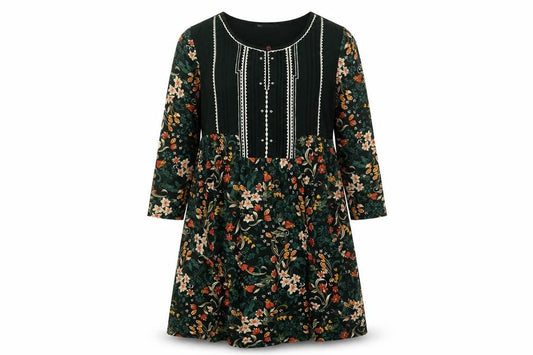 Tu Women’s Multicoloured Floral Shift Dress Size 10 Long Sleeve