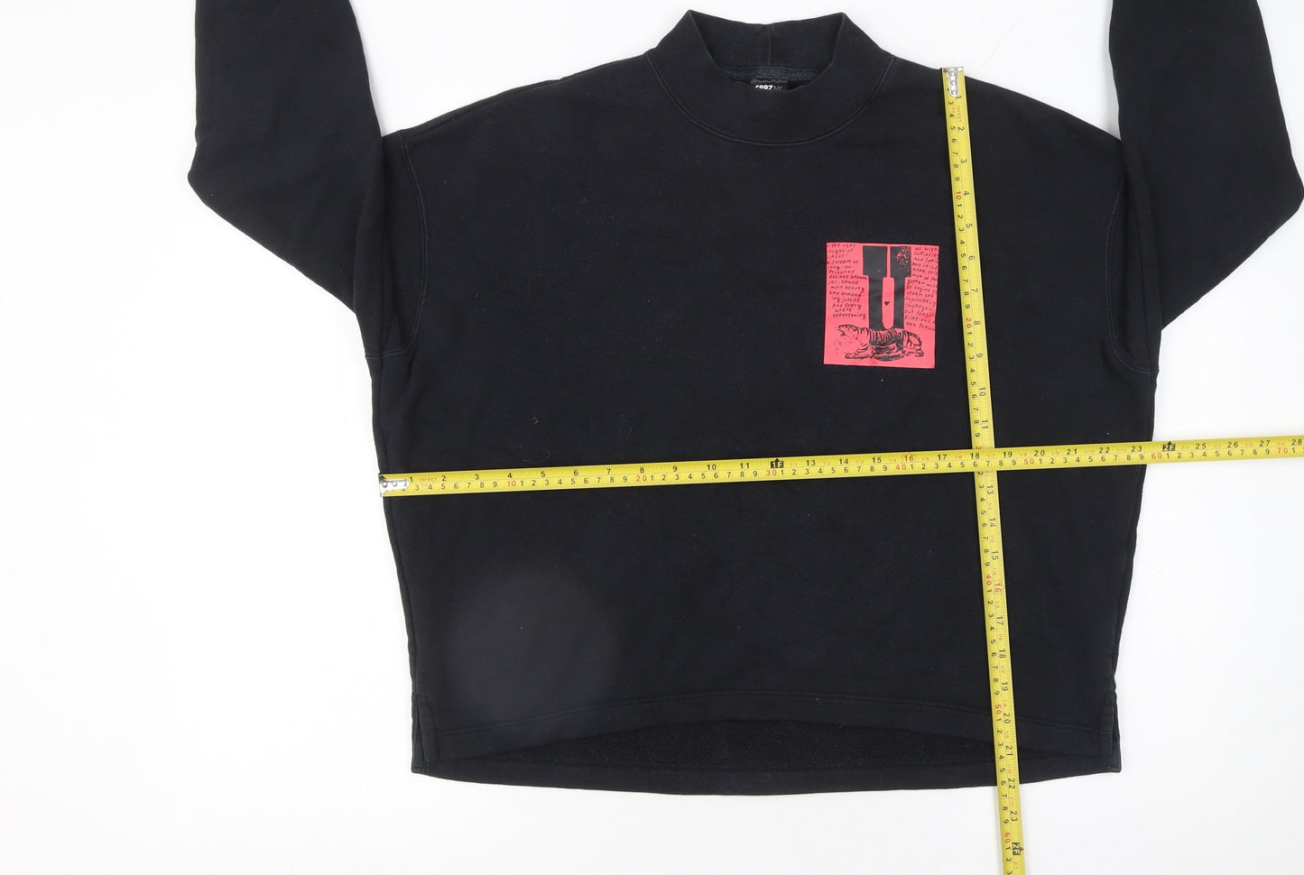 Uniqlo SPRZ NY Women Black Cotton Sweatshirt S Graphic Print
