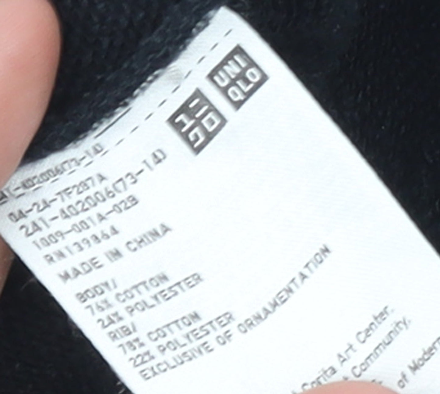 Uniqlo SPRZ NY Women Black Cotton Sweatshirt S Graphic Print