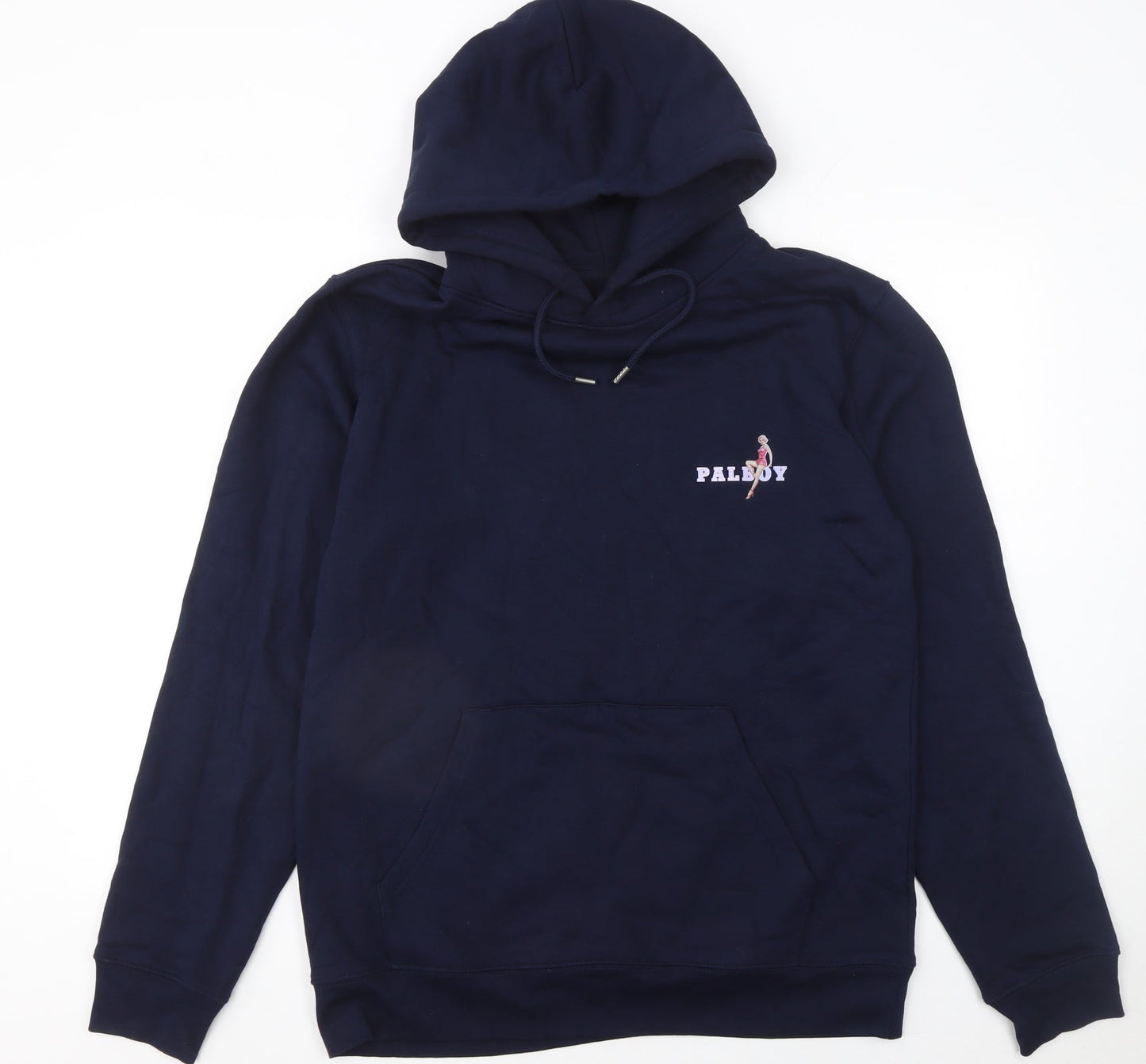 Stanley/Stella Womens Navy Pullover Hoodie Size 12 Retro Graphic Print