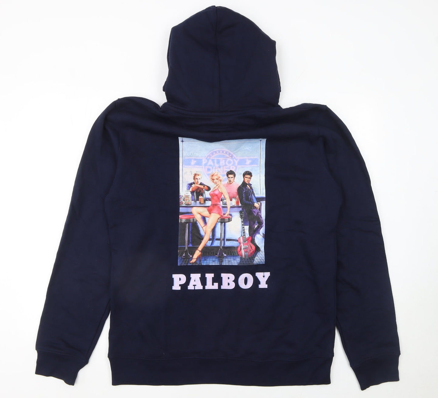 Stanley/Stella Womens Navy Pullover Hoodie Size 12 Retro Graphic Print